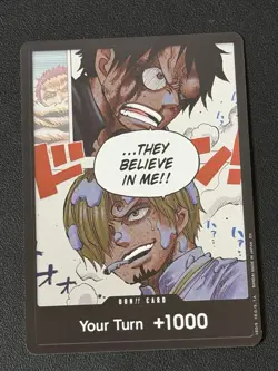 One Piece - A Fist of Divine Speed - Don!! Card - Luffy and Sanji - OP11 - Image 1