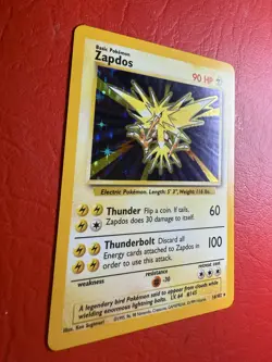 Pokemon TCG Zapdos Base Set Holo Unlimited Rare Card 16/102 - Image 2