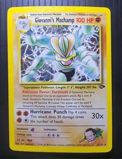 Pokemon TCG Holo Rare Card Giovanni's Machamp 6/132 Gym Challenge Vintage Wotc - Image 1