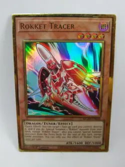 YU-GI-OH! Rokket Tracer. MGED-EN020. 1st Edition Premium Gold Rare Card. TCG CCG - Image 1