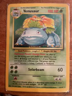 Pokemon TCG Venusaur Holo Rare Card 15/102 Base Set, Unlimited, Vintage 1999 - Image 3