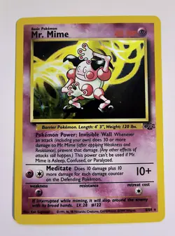 Pokemon TCG Jungle Mr. Mime Card 6/64 Unlimited Edition Holo Rare WOTC-MP - Image 1
