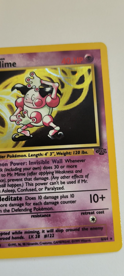 Pokemon TCG Jungle Mr. Mime Card 6/64 Unlimited Edition Holo Rare WOTC-MP - Image 2