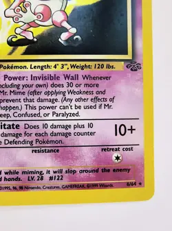 Pokemon TCG Jungle Mr. Mime Card 6/64 Unlimited Edition Holo Rare WOTC-MP - Image 5