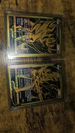 Pokemon TCG Zacian V SWSH076 Zamazenta V SWSH077 Black & Gold Promo Cards - NM - Image 2