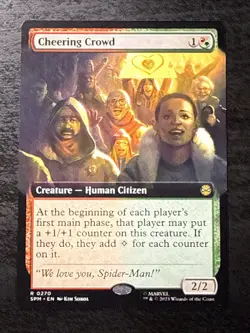 Magic the Gathering: Cheering Crowd (Extended Art) Marvel's Spider-Man Reg NM - Image 1