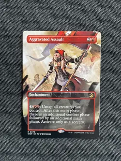 Aggravated Assault NM Anime Borderless Regular Wilds Of Eldraine Magic MTG - Image 2