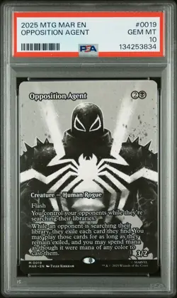 2025 MTG MARVEL'S SPIDER-MAN: SOURCE MATERIAL #0019 OPPOSITION AGENT PSA 10 - Image 1