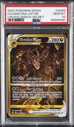 2023 POKEMON SWORD & SHIELD CROWN ZENITH SECRET FULL ART/GIRATINA VSTAR PSA 10 - Image 1