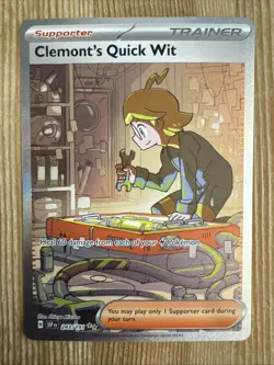 Clemonts Quick Wit 243/191 - Pokemon TCG Surging Sparks Special Illustration NM - Image 1