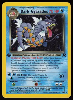 Dark Gyarados 8/82 Rare Team Rocket Holo 1st Edition Pokemon - Image 1