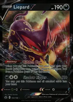 Pokemon SWSH06: Chilling Reign Liepard V #104/198 - Image 1