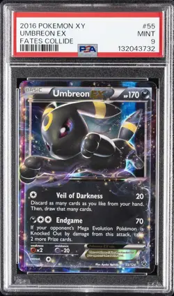 2016 POKEMON XY FATES COLLIDE #55 UMBREON EX PSA 9 - Image 1