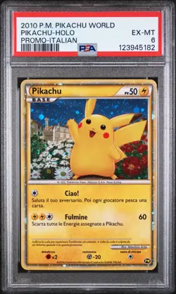 2010 POKEMON WORLD COLLECTION ITALIAN-DO NOT USE PIKACHU-HOLO PSA 6 - Image 1