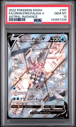 2022 POKEMON SWSH ASTRAL RADIANCE #167 FULL ART/ORIGIN FORME PALKIA V PSA 10 - Image 1