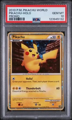 2010 POKEMON WORLD COLLECTION DO NOT USE PIKACHU-HOLO PSA 10 - Image 1
