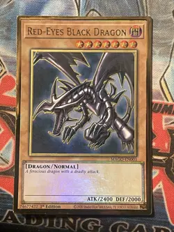 Yugioh MAGO-EN003 Red-Eyes Black Dragon - Premium Gold Rare 1st Edition NM - Image 1