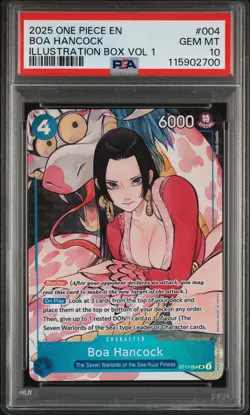 2025 ONE PIECE PROMOS ILLUSTRATION BOX VOL.1 #004 BOA HANCOCK PSA 10 - Image 1