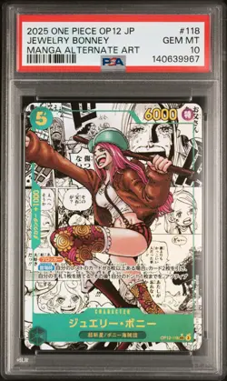 2025 ONE PIECE JPN LEGACY OF THE MASTER MANGA ALT ART #118 JEWELRY BONNEY PSA 10 - Image 1