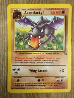 Pokemon Aerodactyl - 16/62 - Fossil Unlimited Rare Card WOTC TCG VLP - Image 1