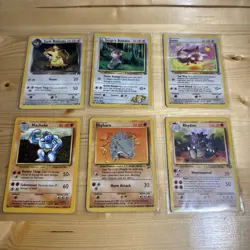 Lot Of 6 Pokemon Cards Damaged Vintage (Dark Raticate, Rhydon, Rhyhorn) - Image 1