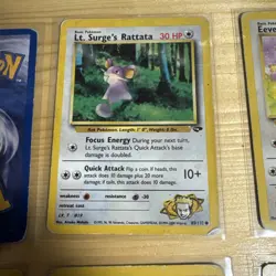 Lot Of 6 Pokemon Cards Damaged Vintage (Dark Raticate, Rhydon, Rhyhorn) - Image 4