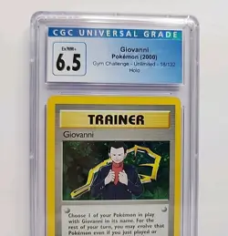 CGC 6.5 Giovanni 18/132 Holo Gym Challenge 2000 Pokemon Card Graded Near Mint - Image 3