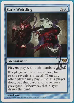 Zur's Weirding 9th Edition NM Blue Rare SIGNED MAGIC CARD (ID# 419043) ABUGames - Image 1
