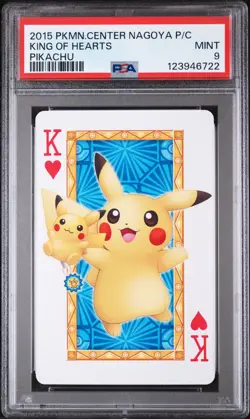 2013 POKEMON CENTER NAGOYA PLAYING CARDS PIKACHU KING OF HEARTS PSA 9 - Image 1