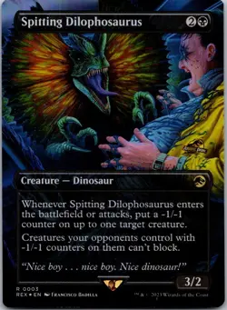Spitting Dilophosaurus (Borderless) R Universes Beyond: REX 3 FOIL NM - Image 1