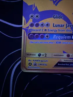 Pokemon TCG Lunala GX Shining Legends Full Art Near Mint Condition. Check Photos - Image 3