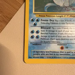 Pokemon TCG Articuno Fossil Holo Rare 2/62 LP - Image 2