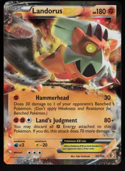 Landorus EX 89/149 Rare EX Boundaries Crossed Holo Pokemon - Image 1