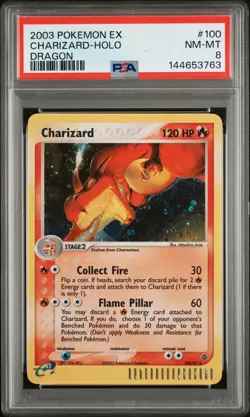 2003 POKEMON EX DRAGON #100 CHARIZARD-HOLO PSA 8 - Image 1