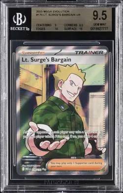 2025 POKEMON MEGA EVOLUTION ULTRA RARE #170 LT. SURGE'S BARGAIN BGS 9.5 - Image 1