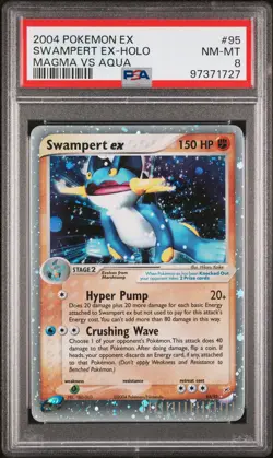 2004 POKEMON EX TEAM MAGMA VS TEAM AQUA #95 SWAMPERT EX-HOLO PSA 8 - Image 1