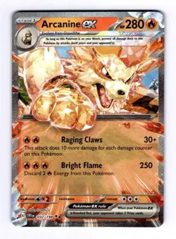 Arcanine ex - 032/198 Scarlet & Violet Base Set #032 Double Rare Holo NM Pokemon - Image 1