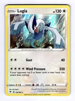 Lugia SWSH04: Vivid Voltage #132 (2020) Holo NM Pokemon - Image 1