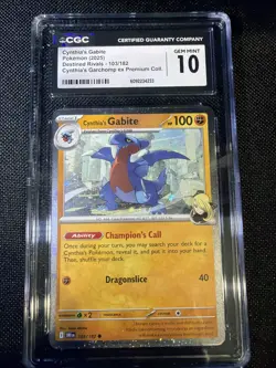 Pokemon Cynthia's Gabite 103/182 SV10 Destined Rivals Reverse Holo CGC 10 GEM EN - Image 1