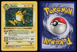 Raichu 14/102 Rare Base Set 1st Edition Pokemon - Image 3