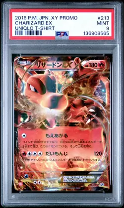 2016 POKEMON JAPANESE XY PROMO UNIQLO T-SHIRT #213 CHARIZARD EX PSA 9 - Image 1