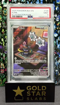 PSA 9 POKEMON 2025 BLK EN-BLACK BOLT ILLUSTRATION RARE #139 KLINK - Image 1
