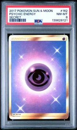 2017 POKEMON SUN & MOON SECRET #162 PSYCHIC ENERGY PSA 8 - Image 1