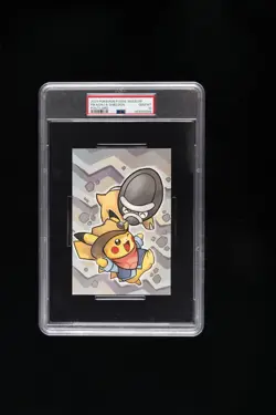 2023 POKEMON FOSSIL MUSEUM POSTCARD PIKACHU & SHIELDON PSA 10 - Image 1