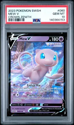 2023 POKEMON SWORD & SHIELD CROWN ZENITH #060 MEW V PSA 10 - Image 1