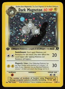 Dark Magneton 11/82 Rare Team Rocket Holo 1st Edition Pokemon - Image 1
