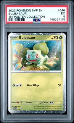 2023 POKEMON SVP EN-SV BLACK STAR PROMO 151 POSTER COLL #046 BULBASAUR PSA 5 - Image 1