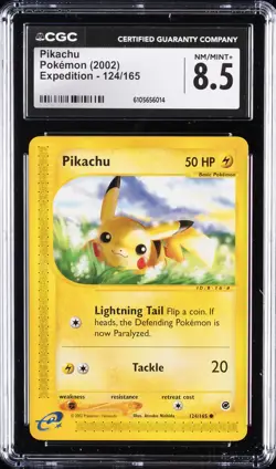 2002 POKEMON EXPEDITION #124 PIKACHU CGC 8.5 - Image 1