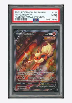 Pokemon PSA 9 Flareon V FA Promo 2021 SWSH179 Flareon VMAX Prem Coll. English - Image 1