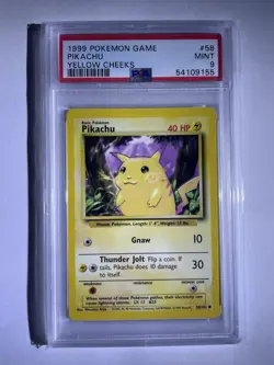 🇺🇸✅1999 Pokemon Base Set Unlimited Pikachu Yellow Cheeks 58/102 PSA 9 MINT🇺🇸 - Image 1
